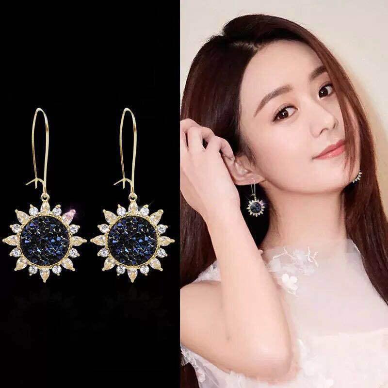 925 Silver Four-Leaf Clover Star Earrings, Korean Style, Slim Design for Women