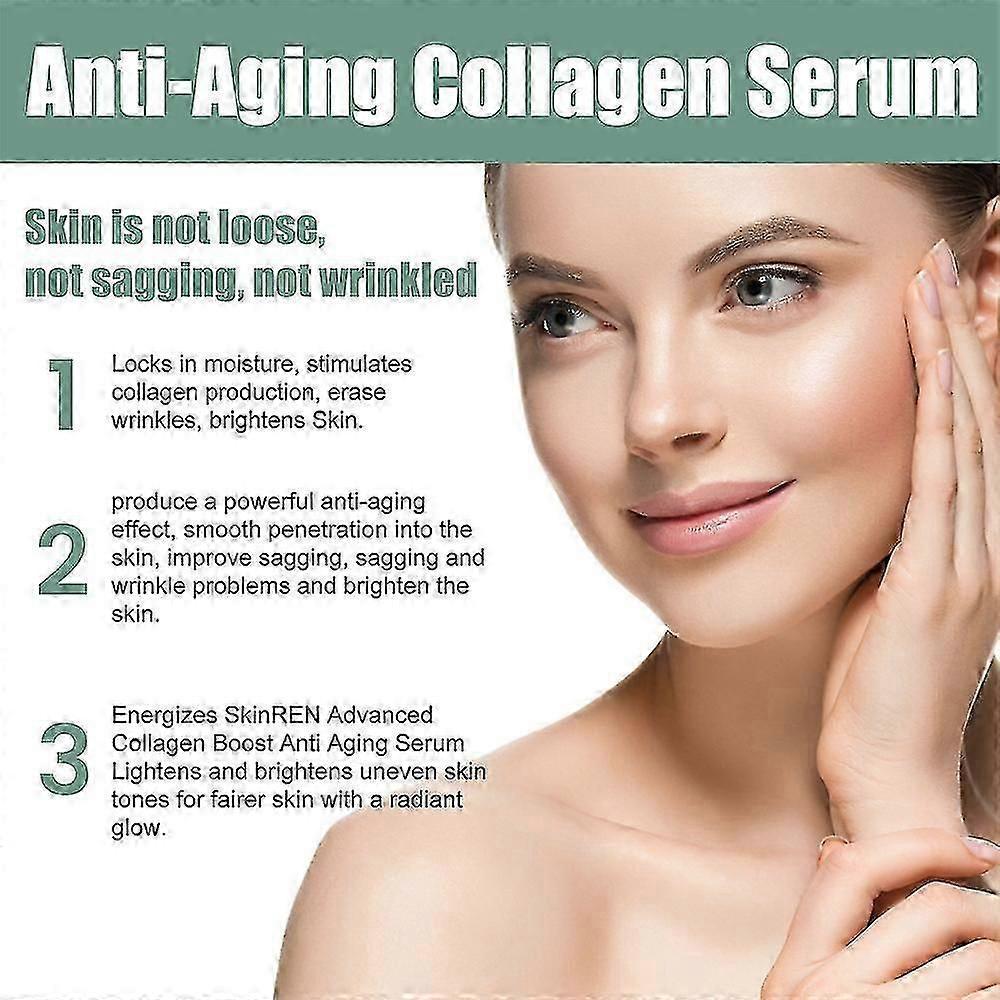 Collagen Boost Anti-Aging Serum for Face Brighten Balance Skin Tone Essence Gift for Mother Wife Girlfriend,1-