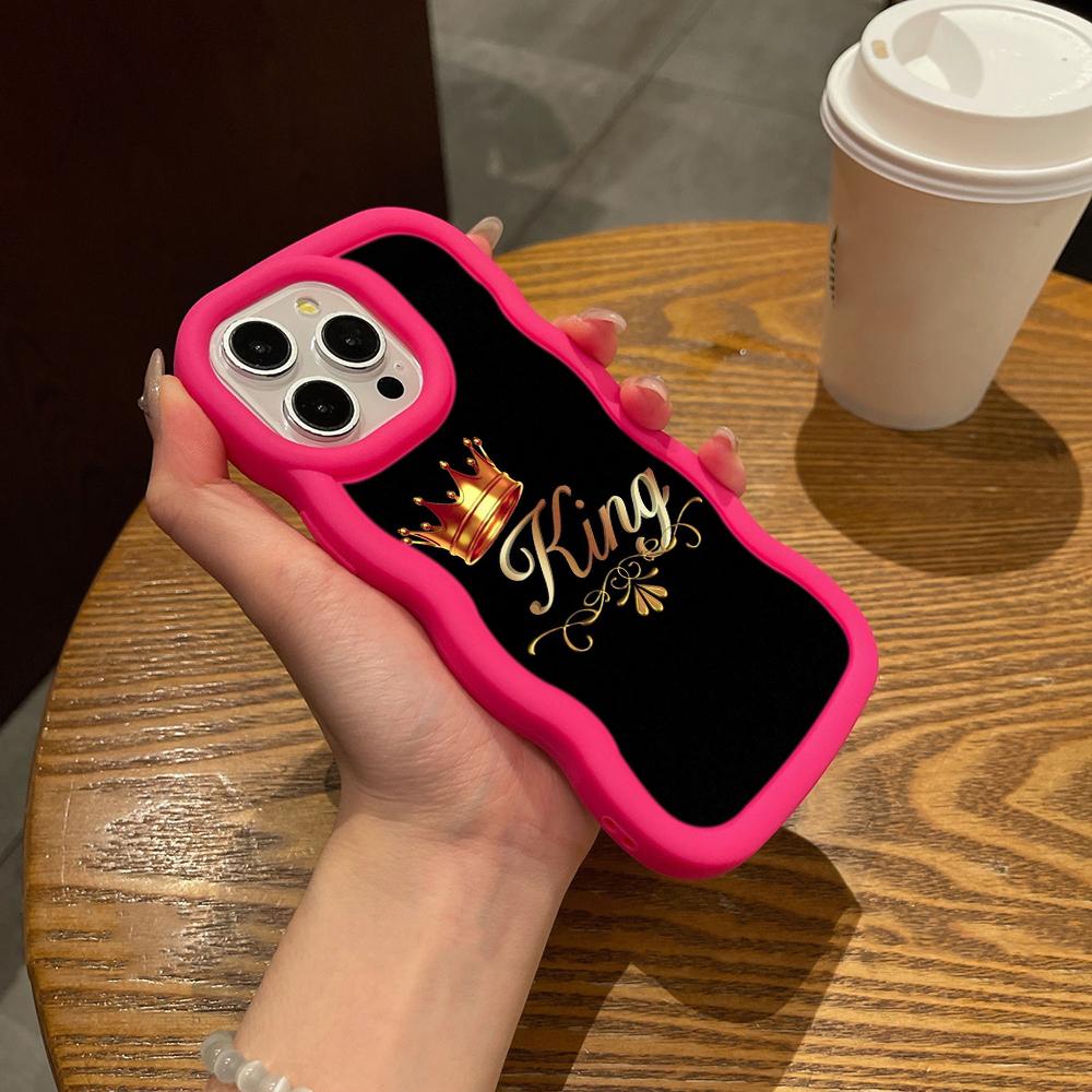 Чехлы для телефонов N84 King Queen Couples Macaron Wavy Edge для iPhone 16 Pro — фото 17