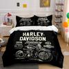 Motorrad mit Harley-Davidson Schriftzug. Bettwäsche-Sets Bettbezug-Sets Bettbezüge Kissenbezüge(1*Bettbezug 2*Kissenbezüge ohne Bettdecke)