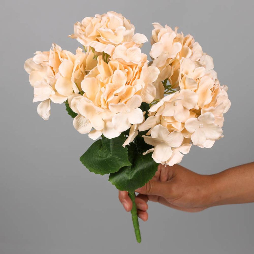 Decorative 5 Heads Artificial Hydrangea Flower Silk DIY Fake Hydrangea Bouquet Bridal Bouquet Wedding Floral Arrangement
