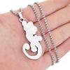 Kinitial Stainless Steel Animal Gecko Lizard Pendant Necklace for Women Chain Choker Necklaces Statement Jewelry Gift Colar