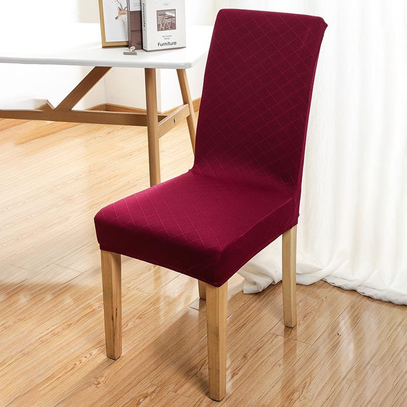 Nordic Solid Color Three-dimensional Jacquard Chair Cover Diamond Lattice Stool Cover Home One-piece Stretch Seat Cover