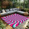 Tuniu Psychedelic Swirl Abstract Optical Illusion Rug NonSlip Home Floor Carpet Mat