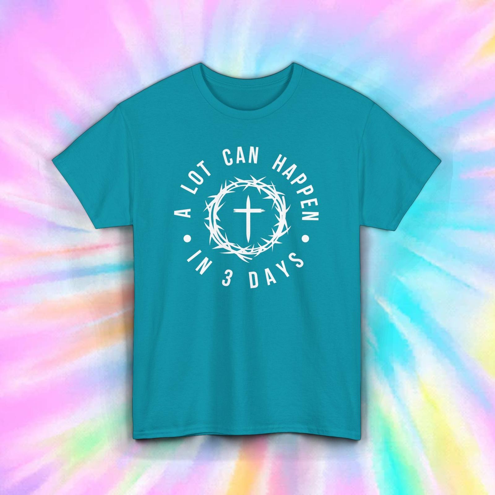 3 Days Christian T-Shirt Mens Womens Tees Top Easter Cross Faith Resurrection Tee S-5XL 2XL