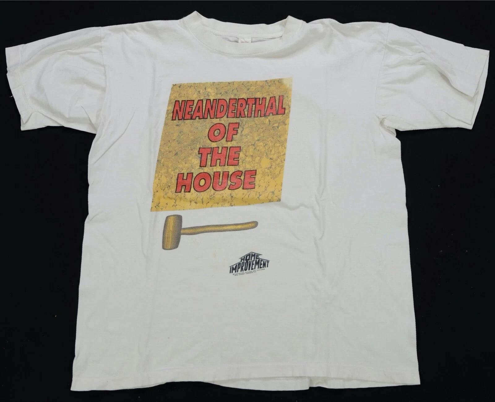 Rare VTG T WORLD Home Improvement Neanderthal of the House T Shirt 90s White XL S