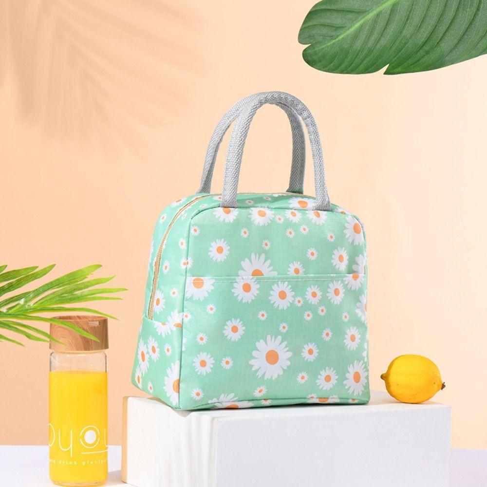 Oxford Cloth Outdoor For Student Large Capacity Picnic Pouch Thermal Cooler Bag Daisy Lunch Bag