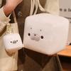 Tofu-Shaped Plush Doll Toy Square Plush Keychain Durable Bag Charm  Office Bedroom