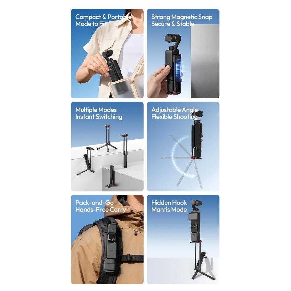 Ulanzi MA66 Tripod for dji osmo Pocket 3 4 4P Accessories Magnetic Quick Release Plate Hidden Hook Mantis Mode Desktop Stand