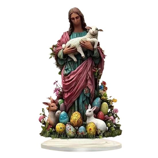 Acrylic Table Sign 2D Flat Fairy/Tree/Nativity Scene/Crow Desktop Ornament for Christmas Easter Home Office Shelf Tabletop Decor