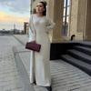 2025 Cross-border European and American Autumn New Temperament Crew Neck Cardigan Jacket Long Sleeve Waist Hip Skirt Women's Clothing