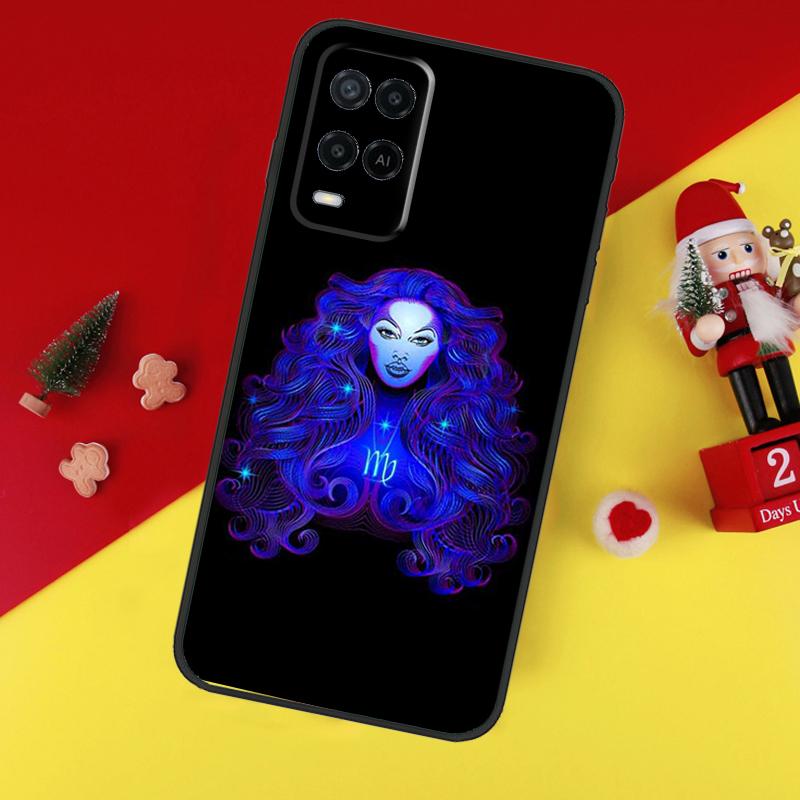 Neon Zodiac Signs Case For Oppo A78 A98 A18 A38 A58 A5 A6 Pro A54 A74 A94 A17 A57 A80 A60 A40 A96 A76 A16 A15