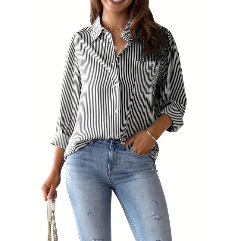 

Loose Casual Long Sleeve Shirt for Women Loose Casual Long Sleeve Shirt Female Black M