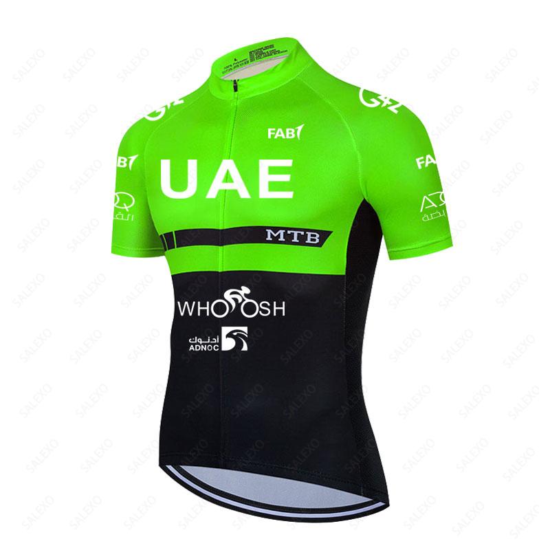 Uae Fluorescent Green Cycling Sets Men's Summer Bicycle Clothing Breathable Mountain Cycling Clothes Suits Ropa Ciclismo Maillot