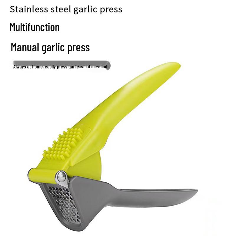 Stainless Steel Garlic Press with Plastic Handle