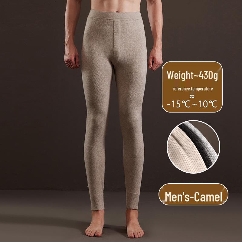 Men's and Women's High Waist Wool Cashmere Pants - Thick & Slim Fit for Winter Base Layer Wear