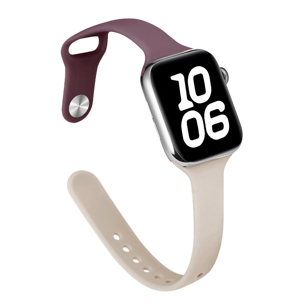 Slim Waist Silicone Watch Strap for Apple Watch Series 1-12, Ultra 1-3, SE3