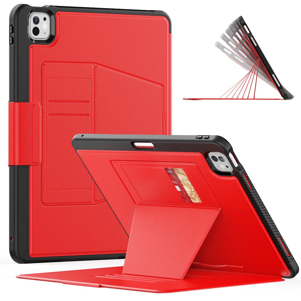 

Adjustable Stand Case Universal For iPad Pro 13 2025 M4 2024 M4 A3360 A3361 A3362 A2926 A2925 A3007 Smart Flip Magnetic Cover iPad Pro 13 2025 M5 красный