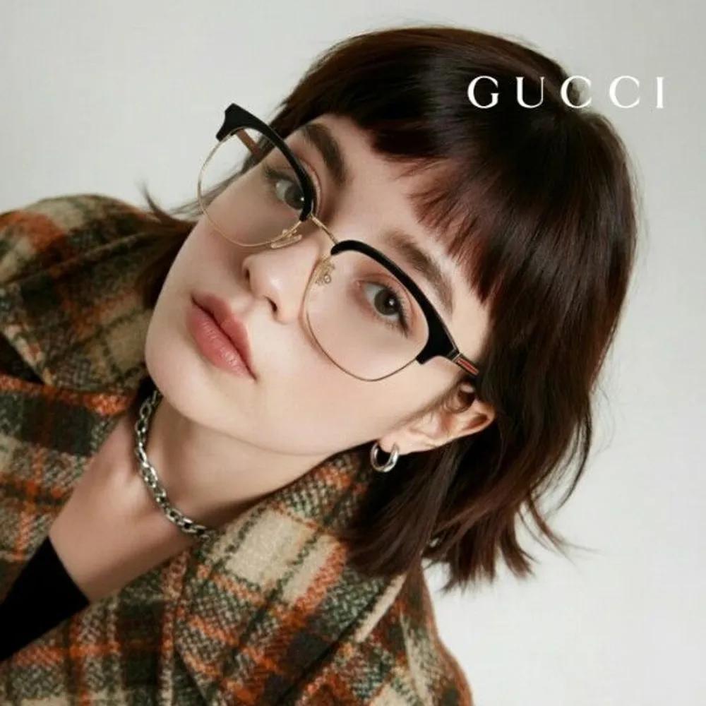 

[Gucci] Eyeglass Frames GG0590OK 001 Square Browline Glasses for Women and Men GG0590OK 001_J [52]
