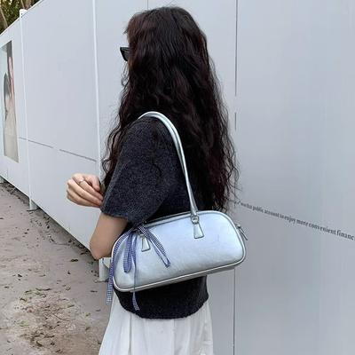 Pavasara nišas dizaina baleta stila soma sievietēm Moderna sudraba viena pleca soma padusēs