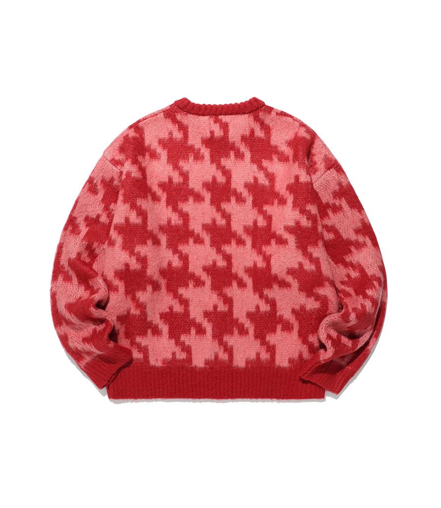 NICEGHOSTCLUB Houndstooth Devil Rose Knit_Pink(Ng2Ffuk600A)