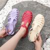 Baotou Sandals Women's Summer Flat Bottom Hollow Hole Shoes Non-slip Beach Jelly Shoes Plastic Sandals