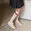 Japanese JK Knee High Socks Kawaii Striped Black White Cotton Long Tube Stockings for Women Girls Students Fashion Leg Warmers