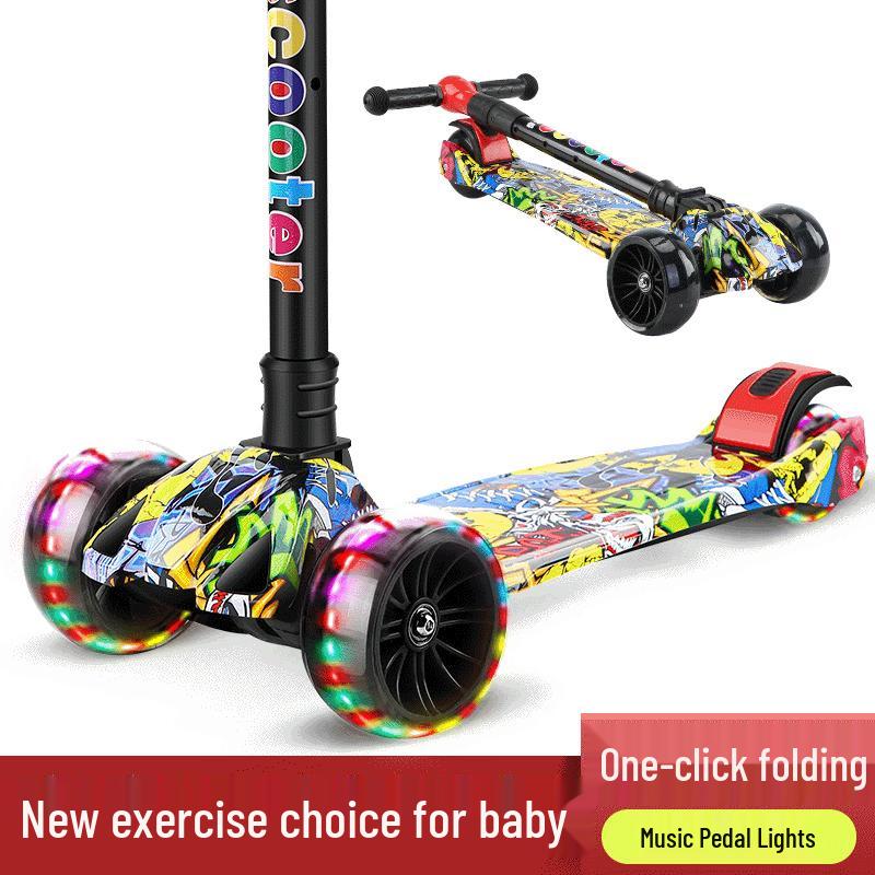 Kinder-Klapproller mit blinkenden Rädern für 2-8 Jahre
