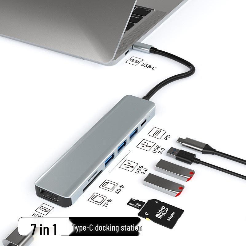Cross-Border 5-in-1 Type-C to HDMI 4K Docking Station with USB 3.0 Extender Hub