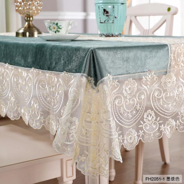 

Европейская прямоугольная бытовая кофейная скатерть, круглая скатерть для ТВ-стойки, кружевные скатерти для фортепиано, скатерти, домашний декор 150x220 cm зелёный