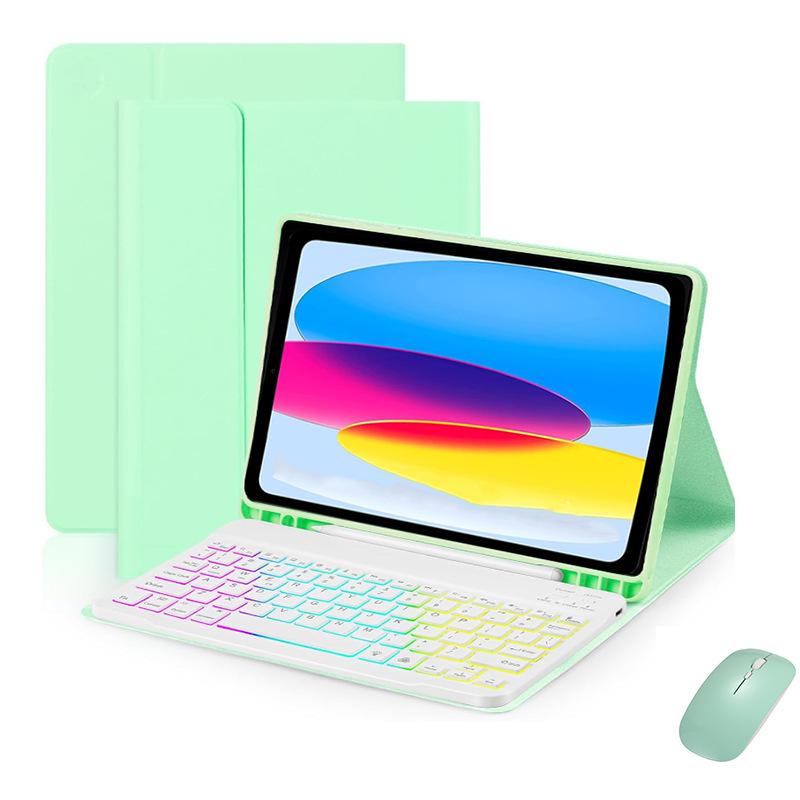 Colorful Backlit Keyboard Case for iPad 11th Gen - A16 Detachable Keyboard with Pen Holder