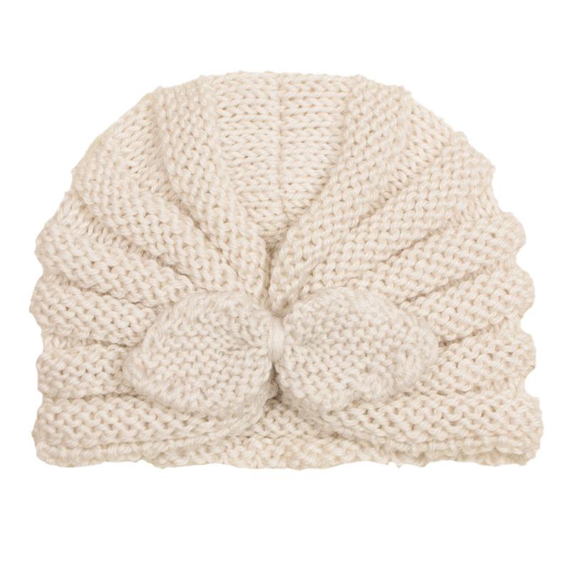 Autumn and winter new children's wool rabbit ear hat, baby solid color knitted wool hat, baby hat