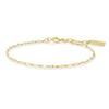 Gold Textured Chain 925 Silver Bracelet B073-02G.