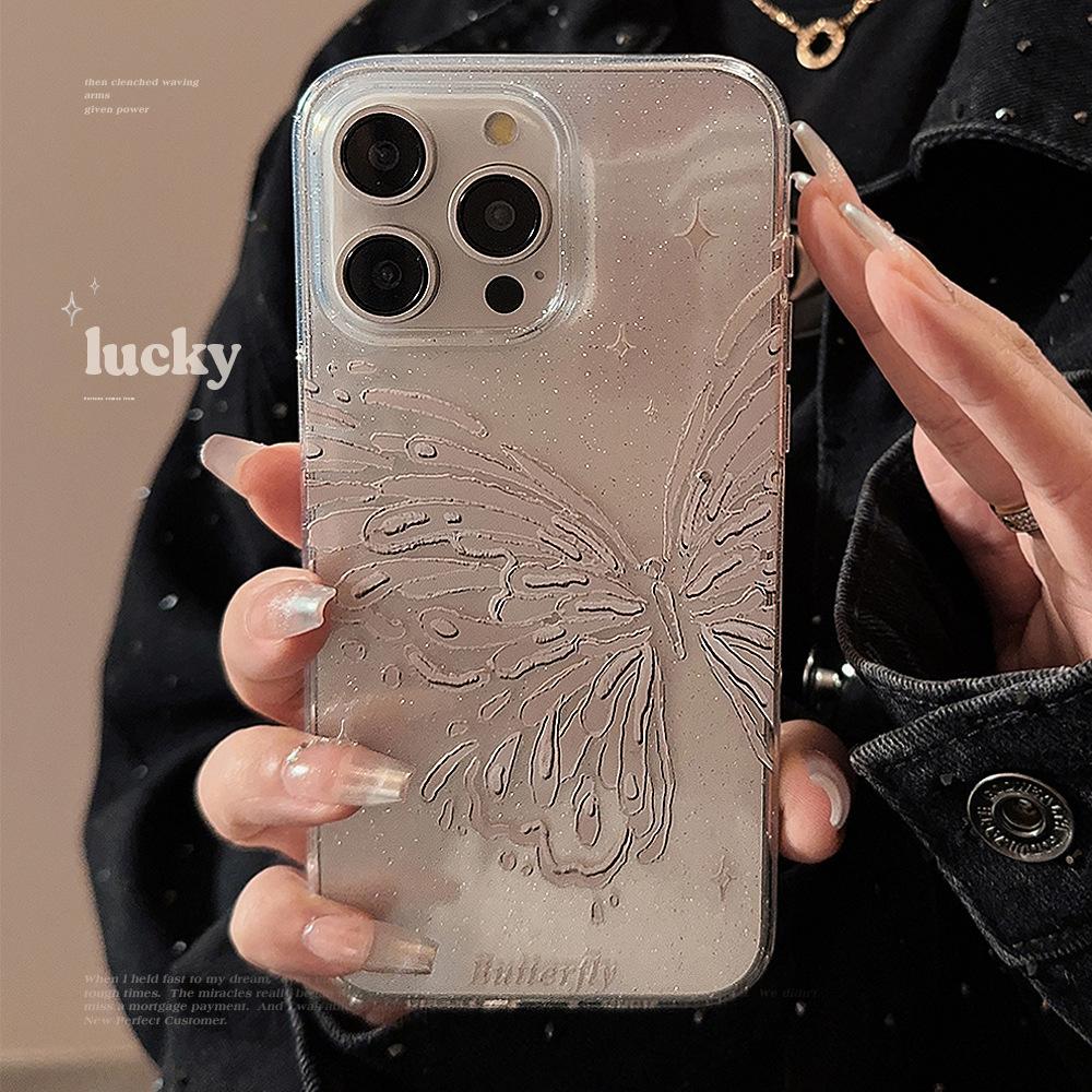 

Butterfly for Apple 16 Promax Mobile Phone Case 17 Fantasy Glitter for IPhone 15 Soft 11 Cool Style 11 6.1