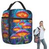 Elf Mushroom Luminescence Pattern Insulated Lunch Bag for Women Kids Portable Food Boxes Thermal Lunch Box Tote