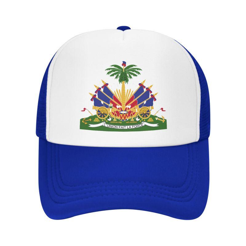 Haitian Flag Printed Mesh Baseball Cap Unisex Adjustable Snapback Hat Summer Breathable Casual Sun Visor Hats Trucker Hat
