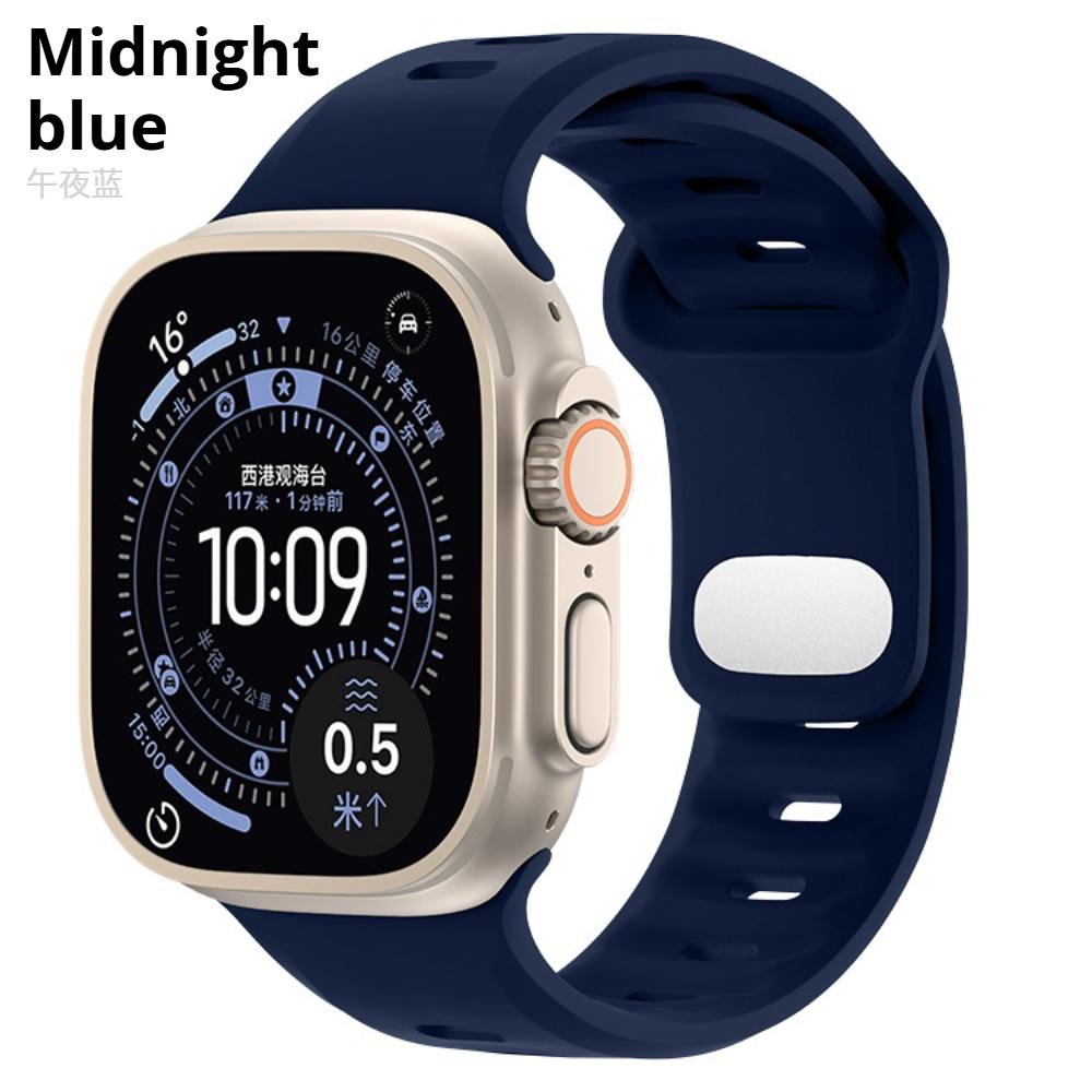 

Lvye Silicone Band For Apple Watch Series 11 46mm Strap 49mm 42mm 44mm 40mm 41mm 45mm Sport Bracelet iWatch Series 10 9 8 7 6 5 SE 3 Ultra 3 Series 11 46mm темно-синий