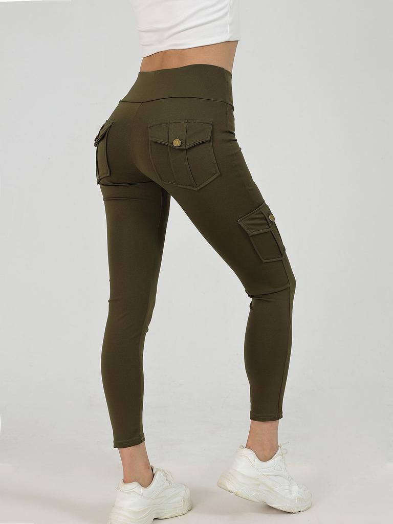 Damen High-Waist Schnelltrocknende Yogahose - Elastische, Hüfthebende Fitness-Leggings