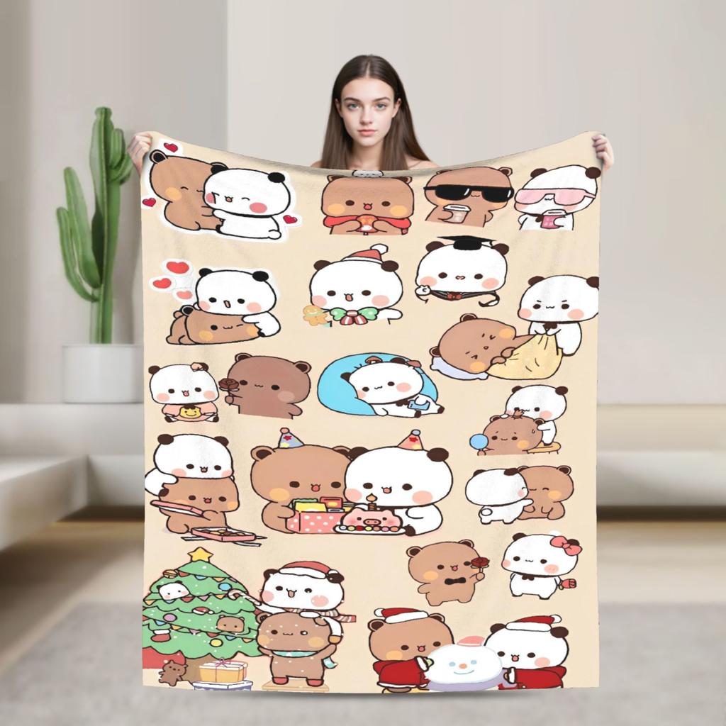 Bubu Dudu Flannel Blanket Winter Super Soft Throw Blanket for Kids Adult Outdoor Print Bedspread Sofa Bed Cover