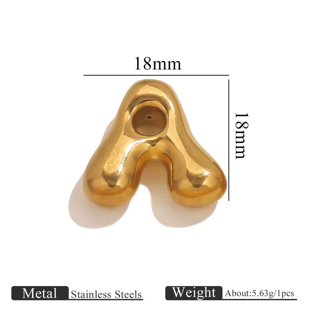 5 Stück Edelstahl 18K PVD-beschichtet A bis Z Englische Buchstaben Anhänger DIY Wasserdichter Schmuck Geschenk Handgefertigtes DIY Zubehör