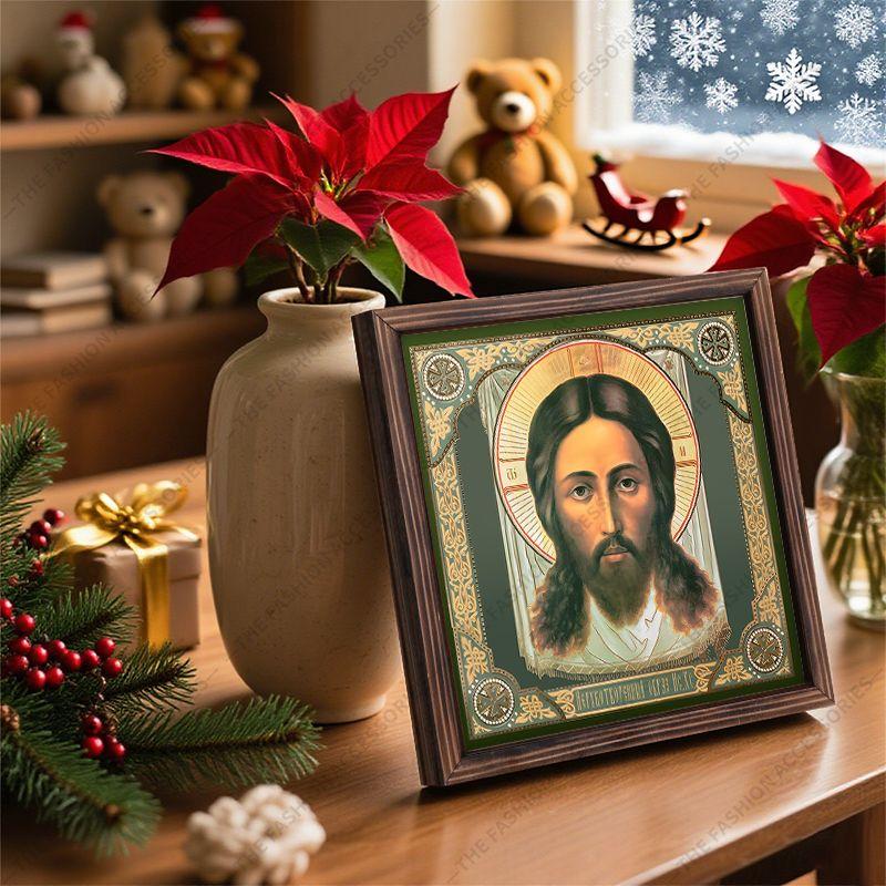 Decorative Painting of Orthodox icons,Consecrated Icon "Saved by a miracle",Photo Frame painting,Christian Wall Art,20cm*20cm,Spiritual Decor Gift