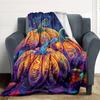 1pc Pumpkin Swirls Blanket, Lightweight Flannel Throw Blanket for Sofa, Bed, Travel, Camping, Living Room, Office, Couch, Chair, and Bed