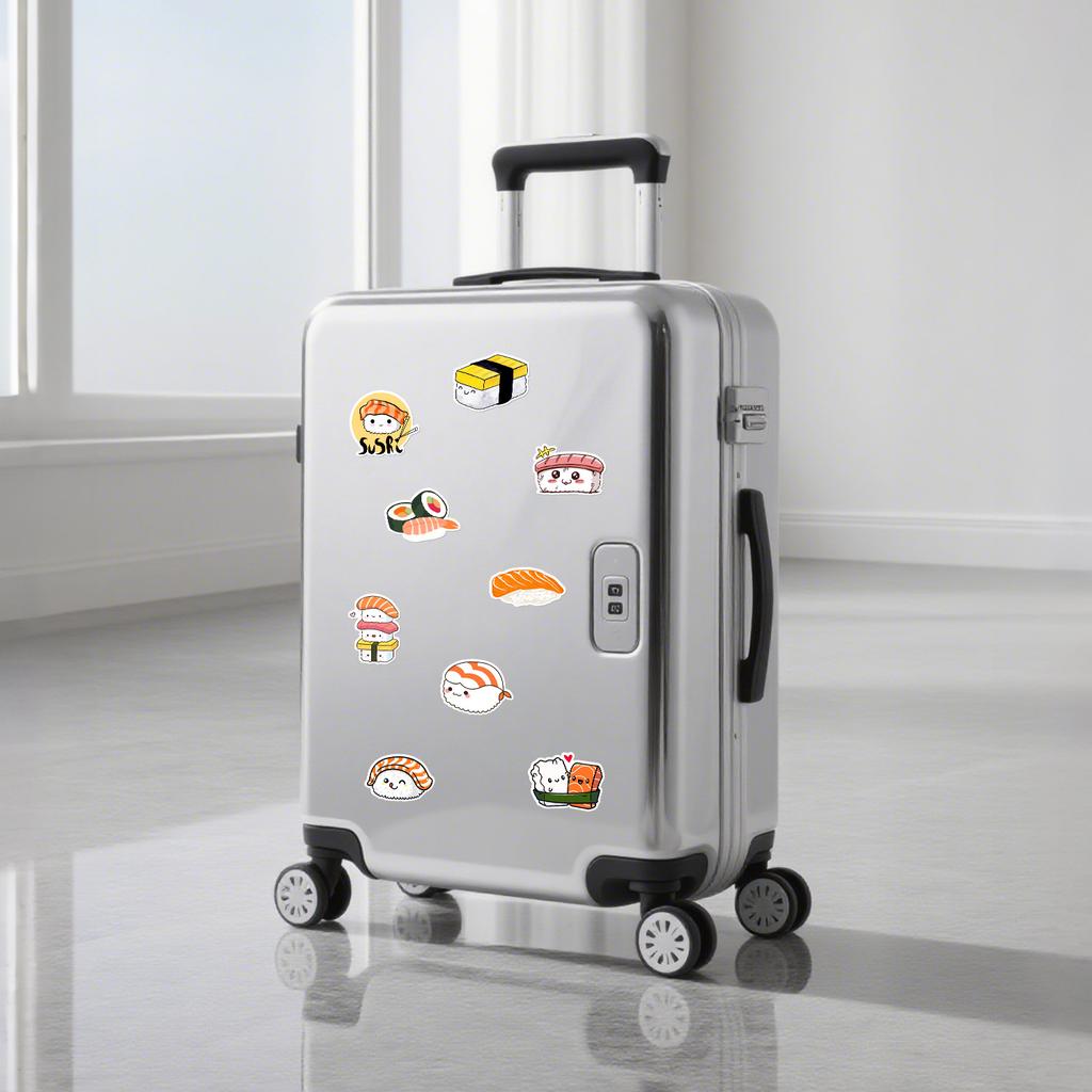 50 Søte Frisk Stil Sushi Notatbok Koffert Vannkopp Doodle Dekor Klistremerker