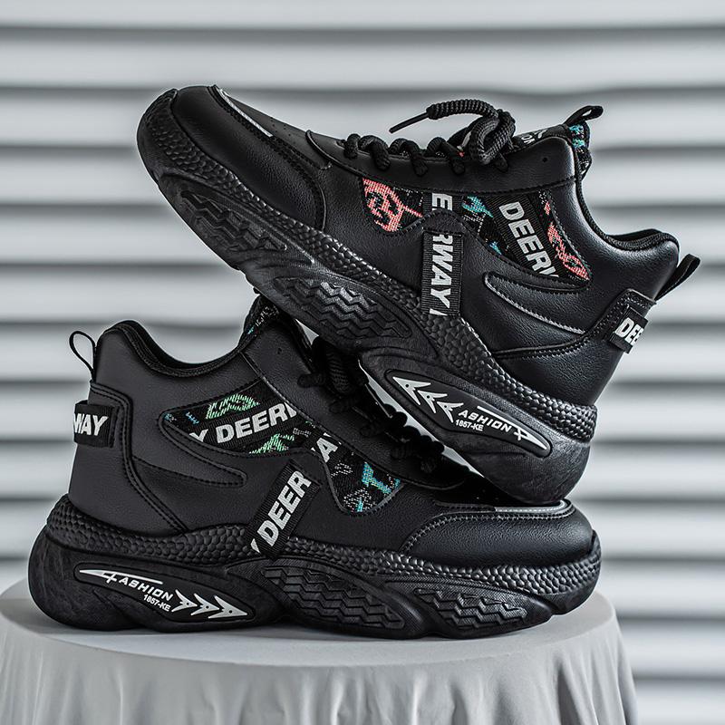 

Мужская спортивная обувь, амортизирующие нескользящие плоские износостойкие кроссовки с сетчатой дышащей платформой, мягкие кроссовки для мужчин 44 чёрный