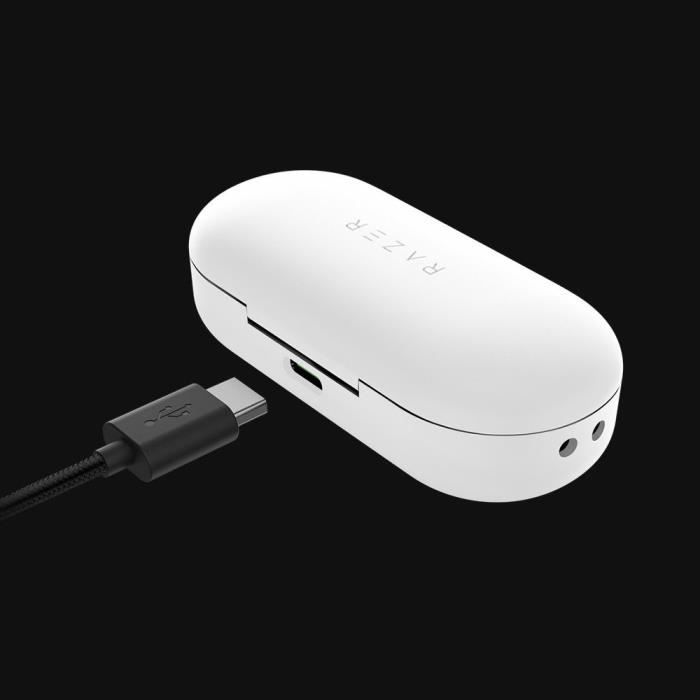 Écouteurs sans fil - RAZER - Hammerhead - Blanc Mercure - Résistant à la transpiration - Intra-auriculaire