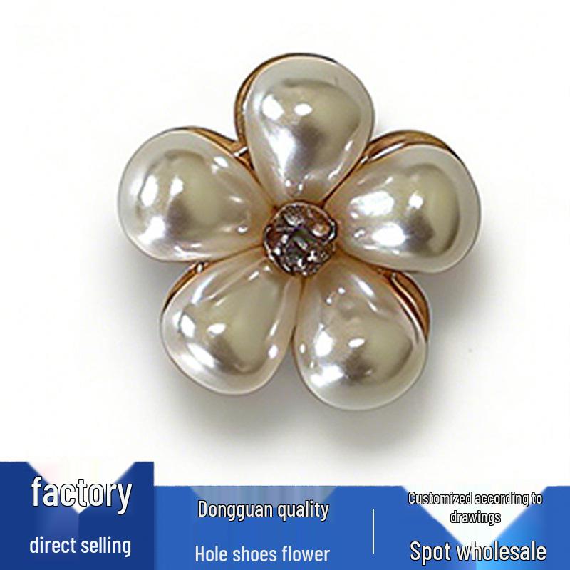 New Metal Pearl Flower Shoe Buckles and Decorations