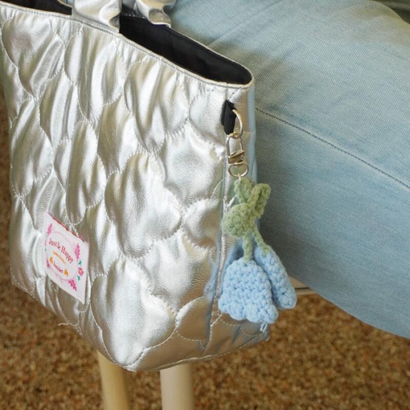 Silverbell Knit Flower Bag Keychain 4 types of pretty flower hand-knitted