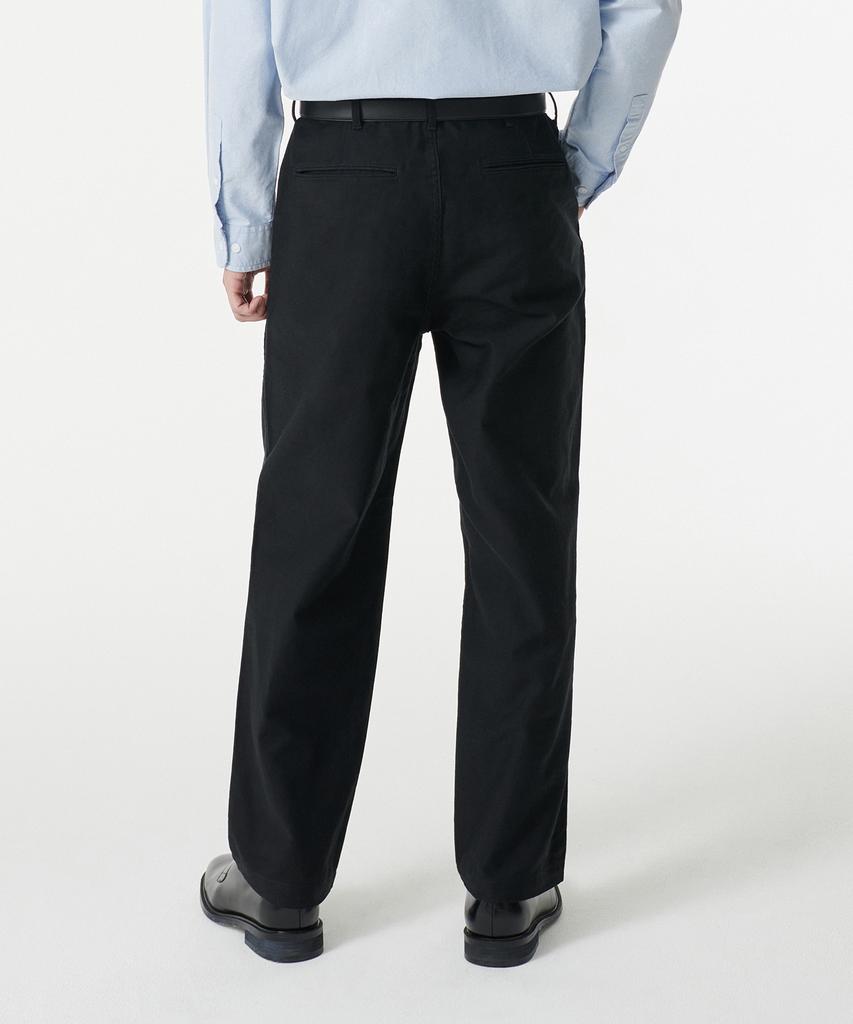 MUSINSA STANDARD Back Satin Tapered Officer Pants [Black]