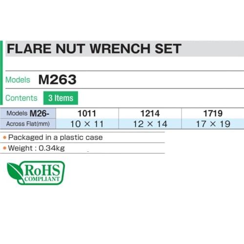 TONE Flare Nut Wrench Set M263, 3-Piece Set