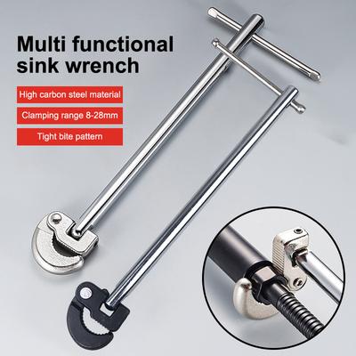 1Pc 180 Degree Rotating Adjustable Basin Spanner For Carbon Steel Tap Nut Spanner Universal Sink Plumbing Repair Hand Tool